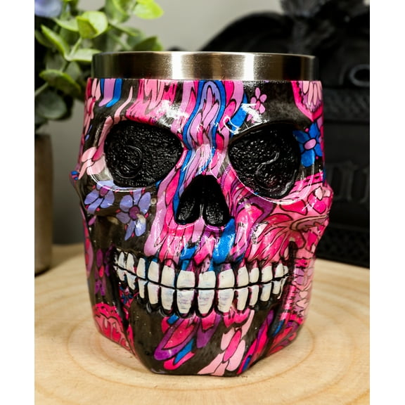 Ebros Gothic Day of The Dead Sugar Skull Coffee Mug 13Oz Novelty Tankard Cup