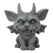 Ebros Gothic Horned Bat Cat Gargoyle Bast Figurine Small Mythical Fantasy Decor Statue 3.25Tall As Talisman Of Protection Fairy Garden Accessory DIY Renaissance Or Medieval Collectible
