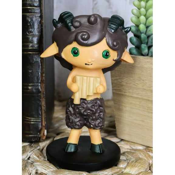 Ebros Greekies Greek God Of Wild Music & Lust Pan Holding Flute Figurine 3.75"H