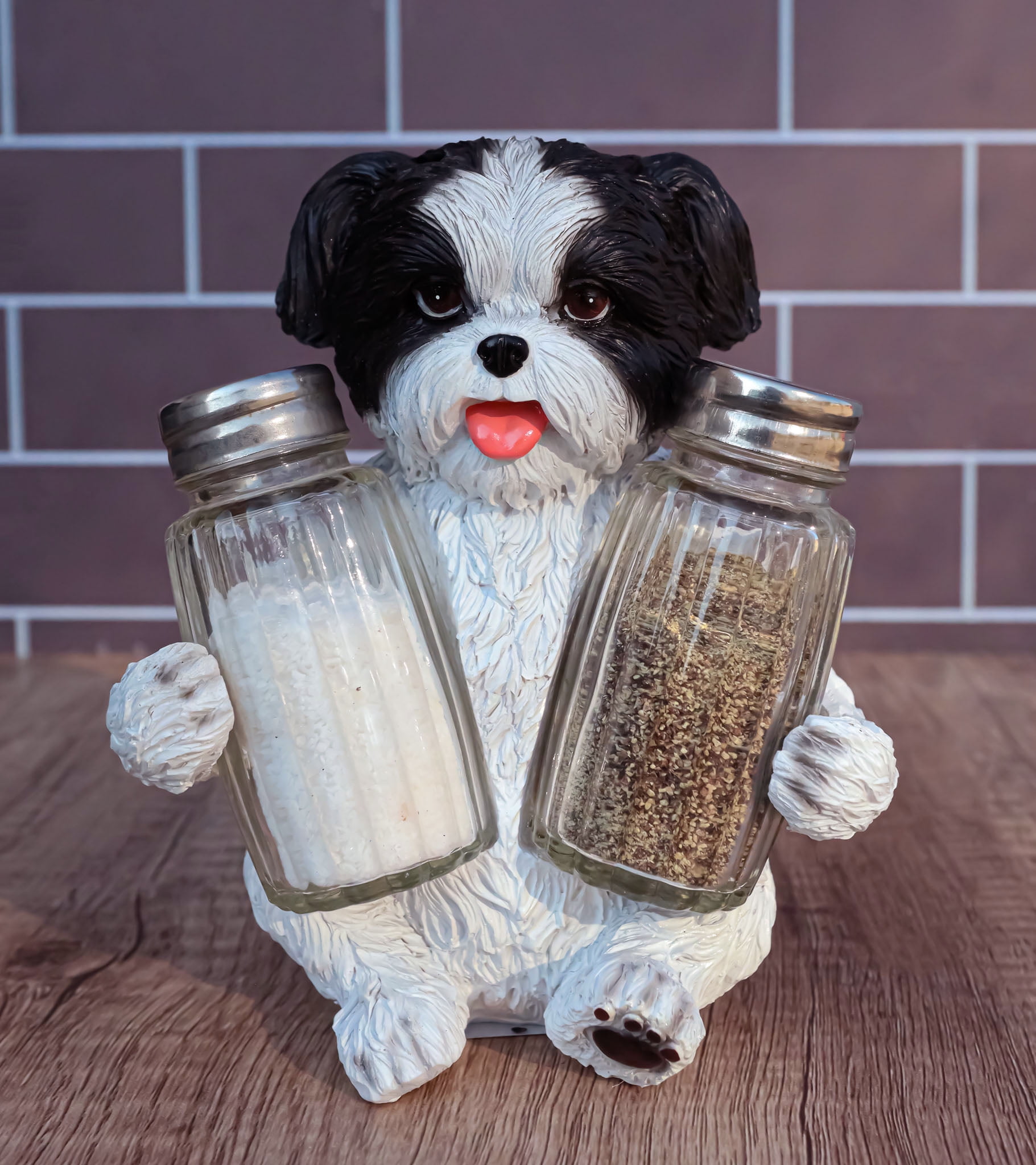 Cute Shih Tzu Puppies Ceramic Magnetic Salt Pepper Shakers
