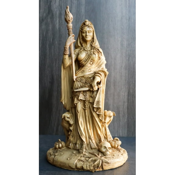 Ebros Ivory Hecate Statue Greek Goddess Hekate with She-Dogs Figurine 10.75" H