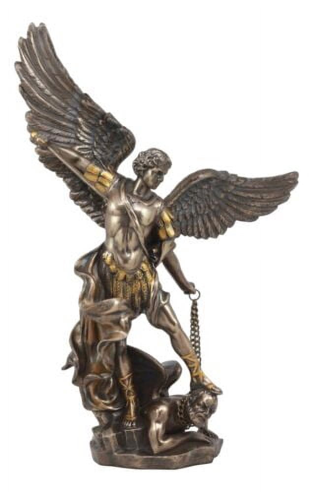 Ebros Large Archangel Saint Michael Slaying Satan Statue 14" Tall ...