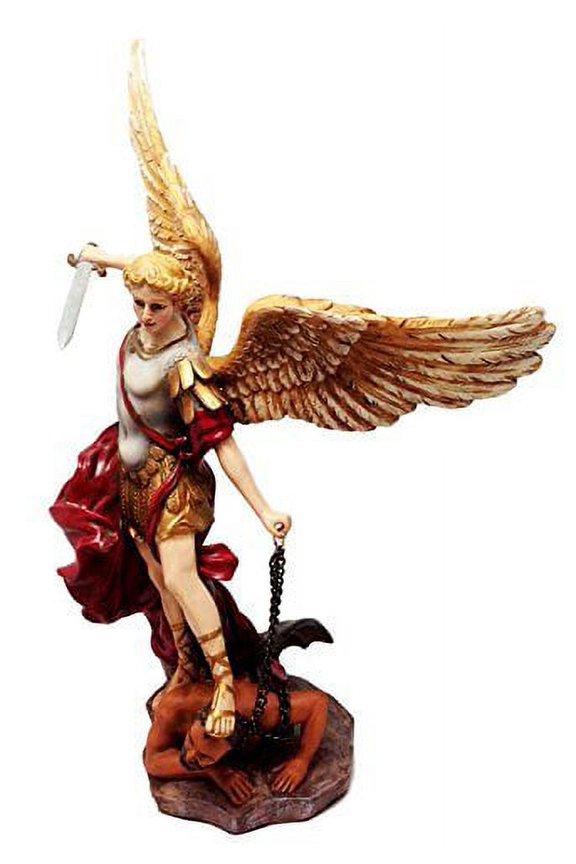 Ebros Large Baroque Saint Michael The Archangel Trampling On The Devil Statue