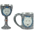 thumbnail image 1 of Ebros Large Celtic Direwolf White Snow Wolf Coffee Mug & Wine Goblet Chalice Set, 1 of 5