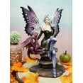 thumbnail image 1 of Ebros Large Purple Midnight Butterfly Winged Fairy With Wyvern Dragon Figurine, 1 of 9