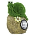Ebros Large Whimsical Snail On Rock Garden Statue with Solar LED Light
