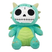 Ebros Larger Furry Bones Skeleton Teal Scorchie Dragon Plush Toy Doll Collectible 9.5" Tall Fantasy Dragon Hatchling Furrybones Stuffed Toy Doll