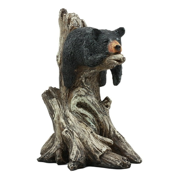 Ebros Lazy Days Of Summer Black Bear Sleeping On Tree Branch Statue Wildlife Forest Rustic Cabin Decor Bear Figurine