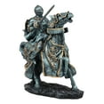thumbnail image 1 of Ebros Medieval Jousting Suit Of Armor Knight On Cavalry Horse Statue 11"Tall, 1 of 5