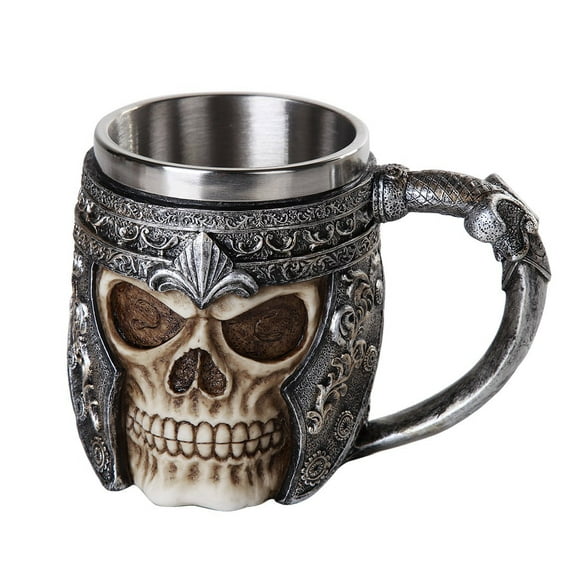 Ebros Medieval Viking Warrior Helmet Skull Mug Gothic Tankard 11oz Beer Mug Drinking Vessel