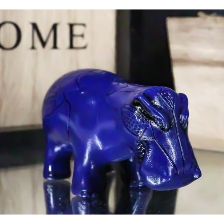 Ebros Mini Egyptian Goddess Taweret Statue 3"L Dark Blue Nile River Hippopotamus