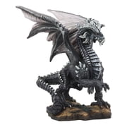 Ebros Mythical Fantasy Silver Volander Ancient Wise Dragon Statue 8H Black Dragon Menace Ruler Of Westeros Collectible