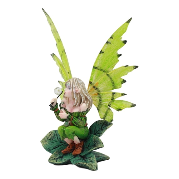 Ebros Mythical Goddess Green Earth Pixie Dust Fairy Blowing Crystal Bubble Statue 6"Tall Whimsical Tribal Gaia Faerie Fantasy Sculpture