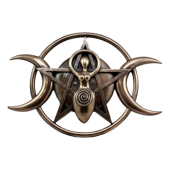 Ebros Neopagan Shaman Spiral Goddess Wall Decor Lunar Triple Goddess Wicca Wall Plaque Figurine