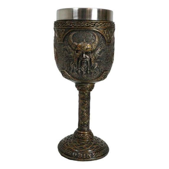Ebros Norse Mythology Viking Alfather Odin God Of Asgard 7oz Resin Wine Goblet