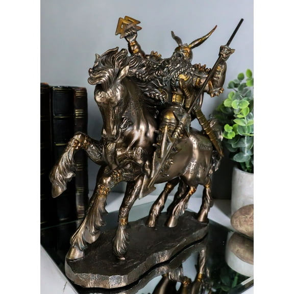 Ebros Norse Viking God Battle Cry Odin Riding On Sleipnir to Hel Figurine 9" L