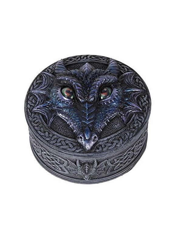 Ebros Novelty Rolling Eye Fantasy Dragon Resin Trinket Box Collectible