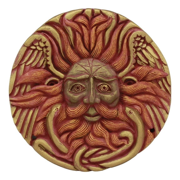 Ebros Oberon Zell Belenos Celestial Solar Radiant Celtic Sun God Round Wall Decor 5.25" Diameter Figurine Home Decor Sun Face Wall Plaque