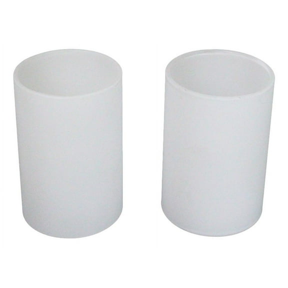 Ebros Pack Of 2 White Glass Cylinder Replacement For Oil Warmer Heating Bulbs