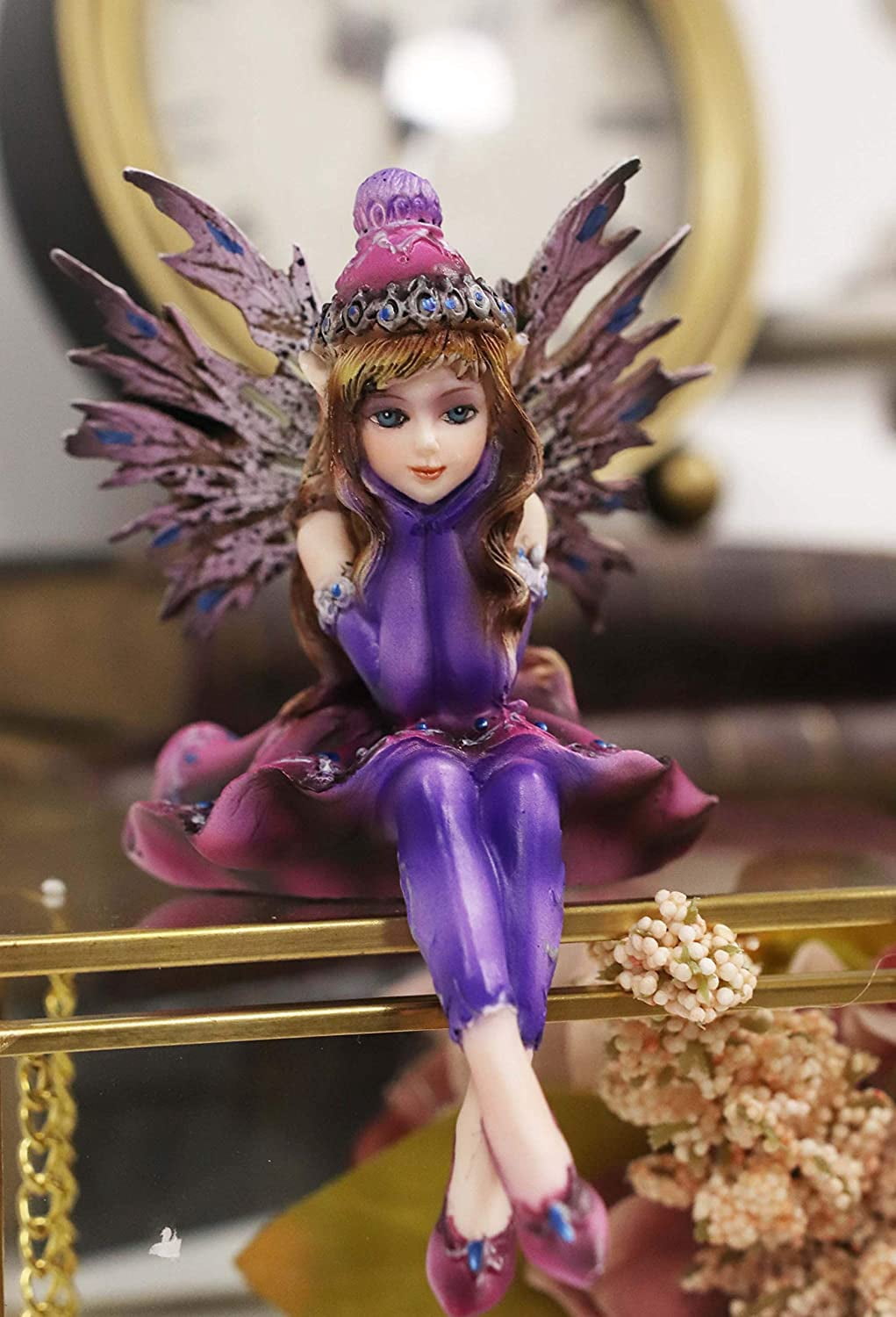 Ebros Pretty Girl Fairy in Winter Evening Gown Clothing Shelf Sitter Figurine