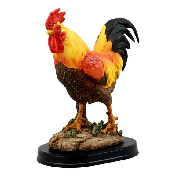 Ebros Proud Country Chicken Rooster Statue with Base 7.5" H