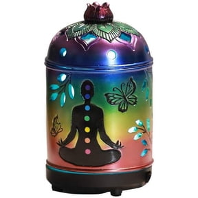 Ebros Rainbow 7 Chakra Colors Lotus Wheel Essential Oil Diffuser Aromatherapy