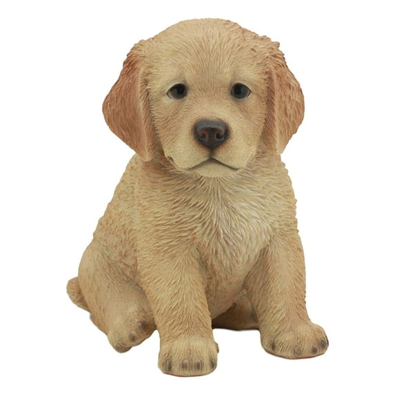 Ebros Realistic Lifelike Fawn Golden Retriever Figurine 6.5" Tall Golden Retriever Puppy Collectible