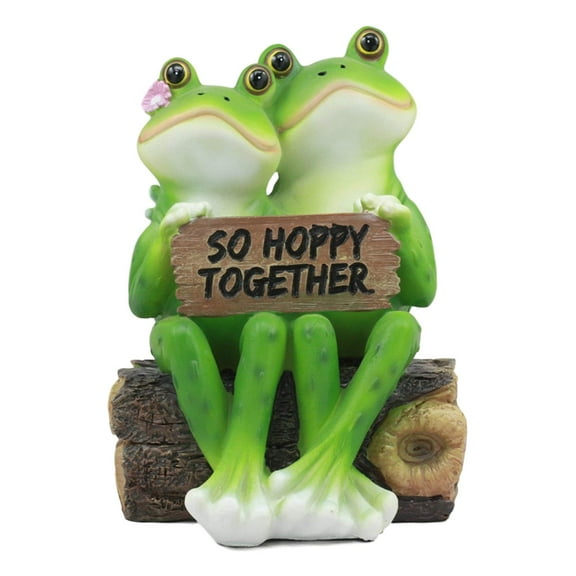 Ebros Romantic Lover Frog Wedding Couple Sitting On Log Figurine Collectible Eternal Happiness Sculpture Bridal Anniversary Gift