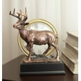 thumbnail image 1 of Ebros Rustic 12 Point Buck Stag Deer Bronze Patinated Resin Statue W/Trophy Base, 1 of 5