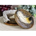 thumbnail image 1 of Ebros Rustic Western Indian Eagle Feather Coaster Holder with 4 Round Coasters, 1 of 9