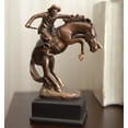 thumbnail image 1 of Ebros Rustic Western Rodeo Cowboy W/ Rearing Horse Bronze Electroplated Figurine, 1 of 6
