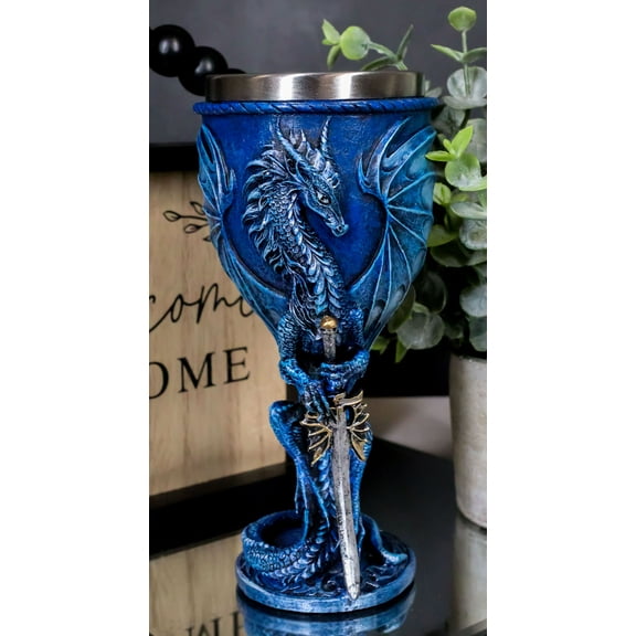 Ebros Ruth Thompson Dragon's Lair Sea Blade Drake 8oz Wine Goblet Chalice Cup