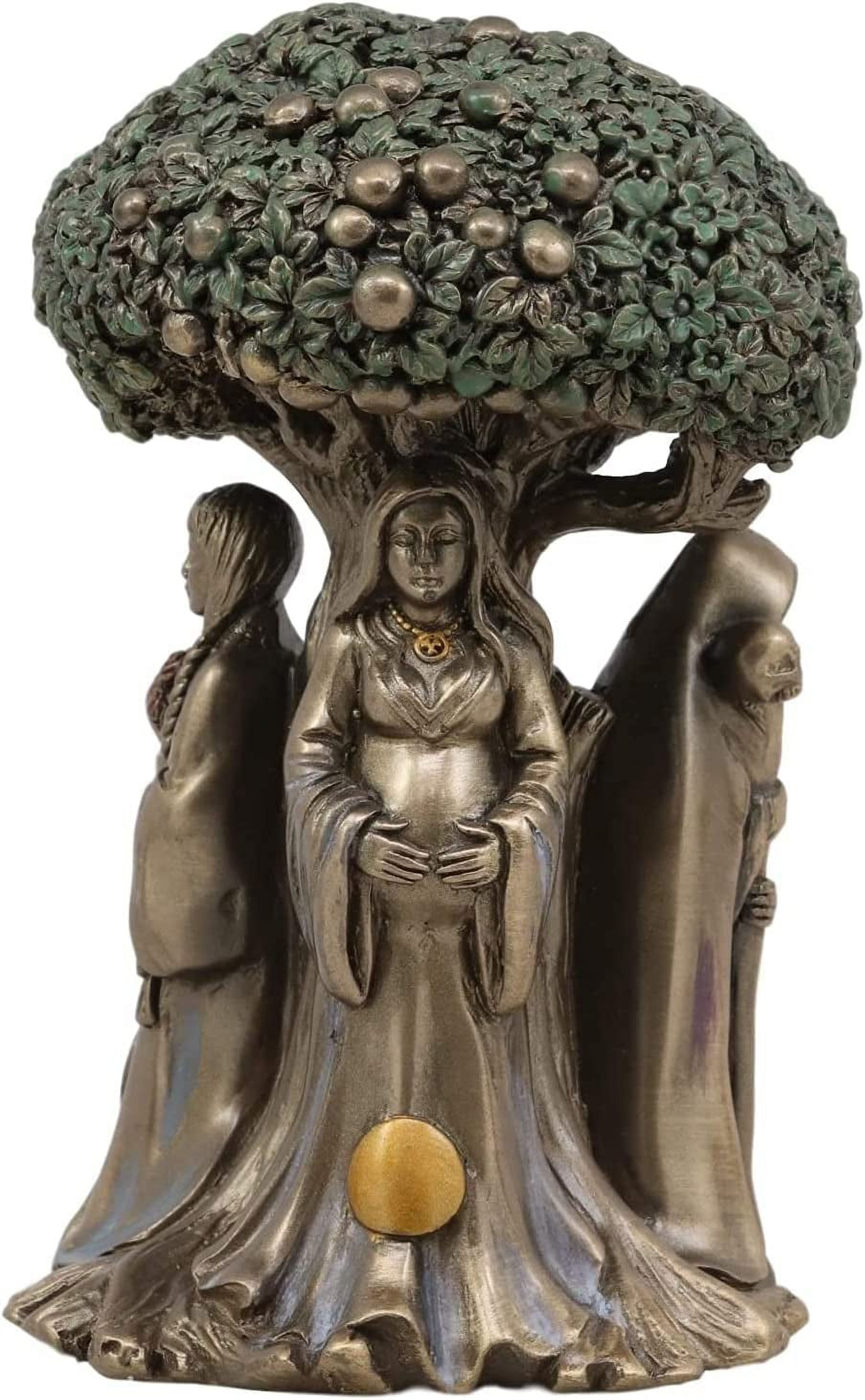 Triple Goddess Resin Statue with Tree of Life, 5.5 Inches