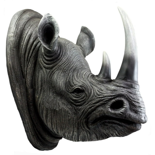 Ebros Safari Black Rhino Wall Plaque 14.5