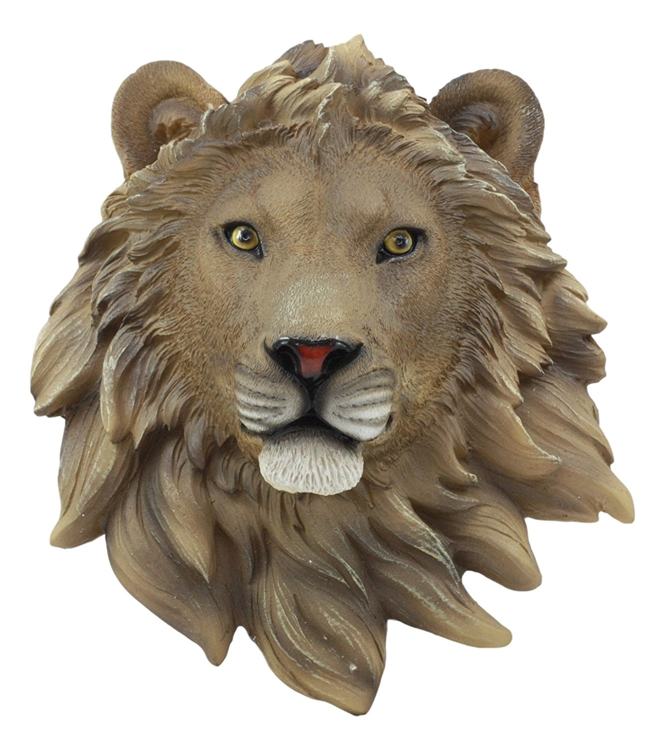 Ebros Safari King Lion Head Wall Plaque in Brown Resin