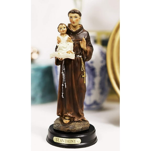 Ebros Saint Anthony of Padua Carrying Baby Jesus and The Bible Statue 5.25" Tall