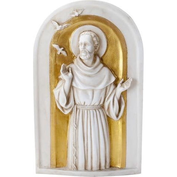 Ebros Saint Francis Wall Plaque Resin Italian Catholic Saint Francis Of Assisi Christian Art Figurine Collectible