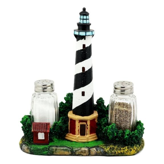 Ebros Scenic Cape Hatteras Lighthouse Salt And Pepper Shakers Holder Figurine 8"Tall Coastal Beacons Decorative Landmark Kitchen Accessory