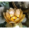 thumbnail image 1 of Ebros Seashells Lotus Flower Votive Tea Light Candle Holder 4.25"D (Yellow Gold), 1 of 6