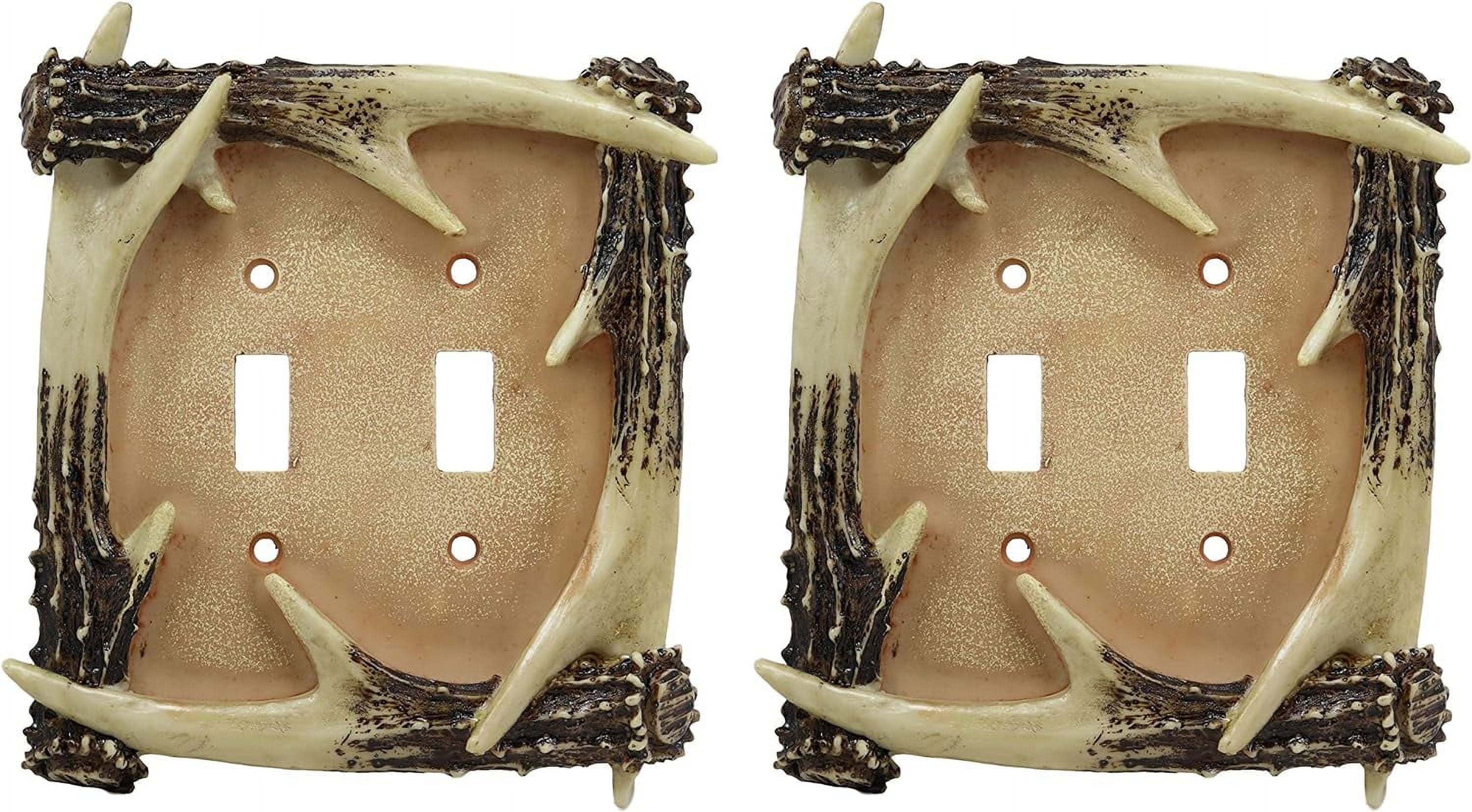 Ebros Set Of 2 Novelty Woodland Rustic Forest Stag Deer Antlers Wall