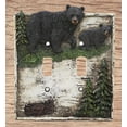 thumbnail image 1 of Ebros Set of 2 Pine Trees Bear Electrical Wall Cover Plate Double Toggle Switch, 1 of 6