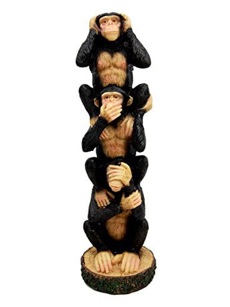Ebros Stacked See Hear Speak No Evil Monkeys Resin Figurine 8