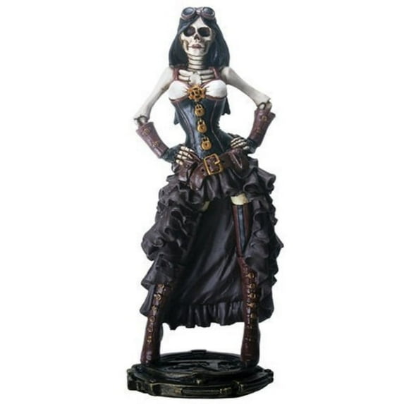 Ebros Steampunk Skeleton Costume Lady Figurine 7.5" H Skeleton Detective