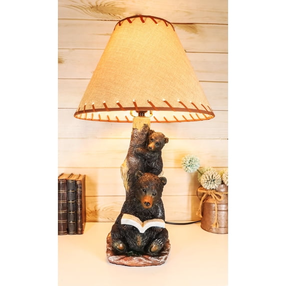 Ebros Story Time Fable Mother Bear Reading Book To Her Cub By Tree Table Lamp