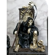 Ebros The Dark Lord Grim Reaper Seated On Skeletons & Skulls Throne Statue