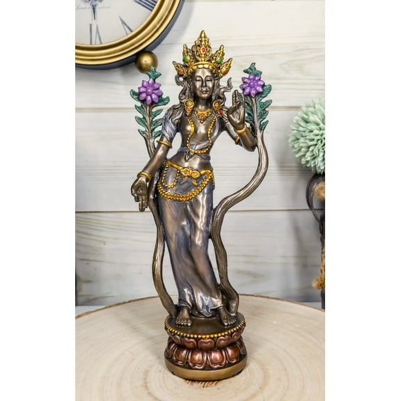 Ebros Tibet Buddha White Tara Goddess of Compassion and Healing Statue 8.25"H