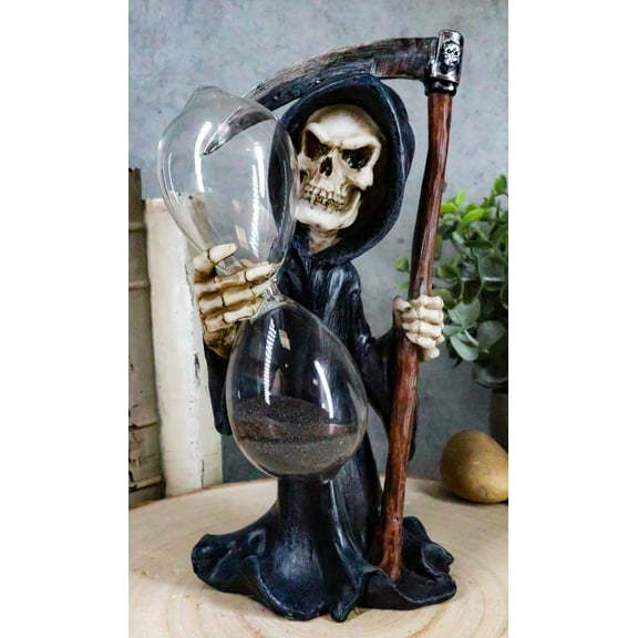 Ebros Time Waits for No Man Grim Reaper with Soul Scythe Sand Timer Figurine
