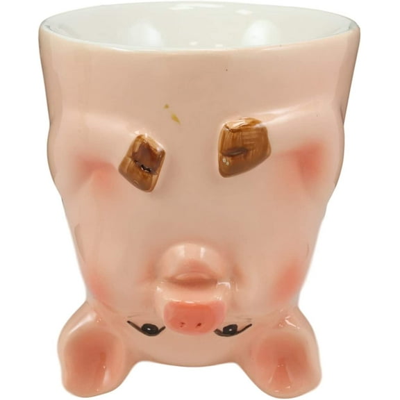 Ebros Topsy Turvy Ceramic Animal Farm Pink Pig Smart Coffee Mug Drink Cup 11oz