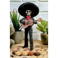 thumbnail image 1 of Ebros Traditional Charro Outfit Black Mariachi Band Skeleton Guitarist Statue, 1 of 6