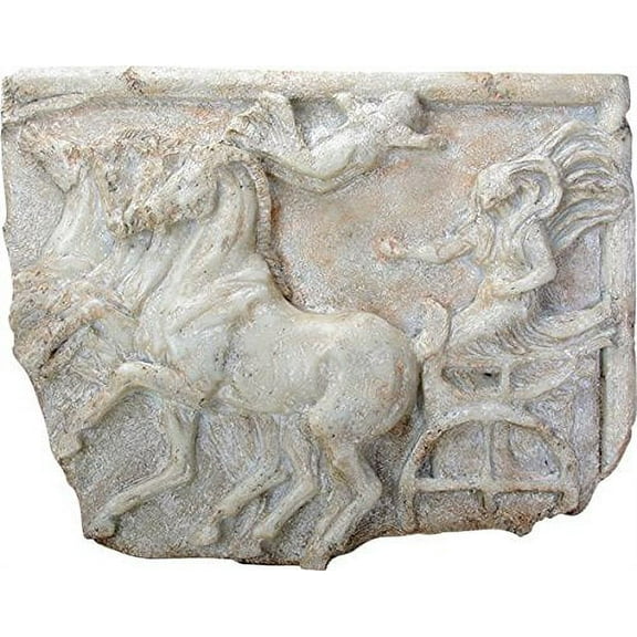 Ebros Victory of the Four Horse Chariot Race Wall Plaque Large 19.5" Long Resin Replica Figurine Collectible